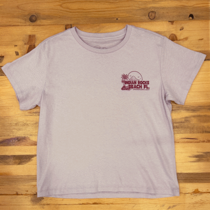 Watersports West x Stoefs Costal Classic Women's Tee. Women's Lavender Surf Tee Shirt. Comes in Small, Medium, Large and Extra Large.